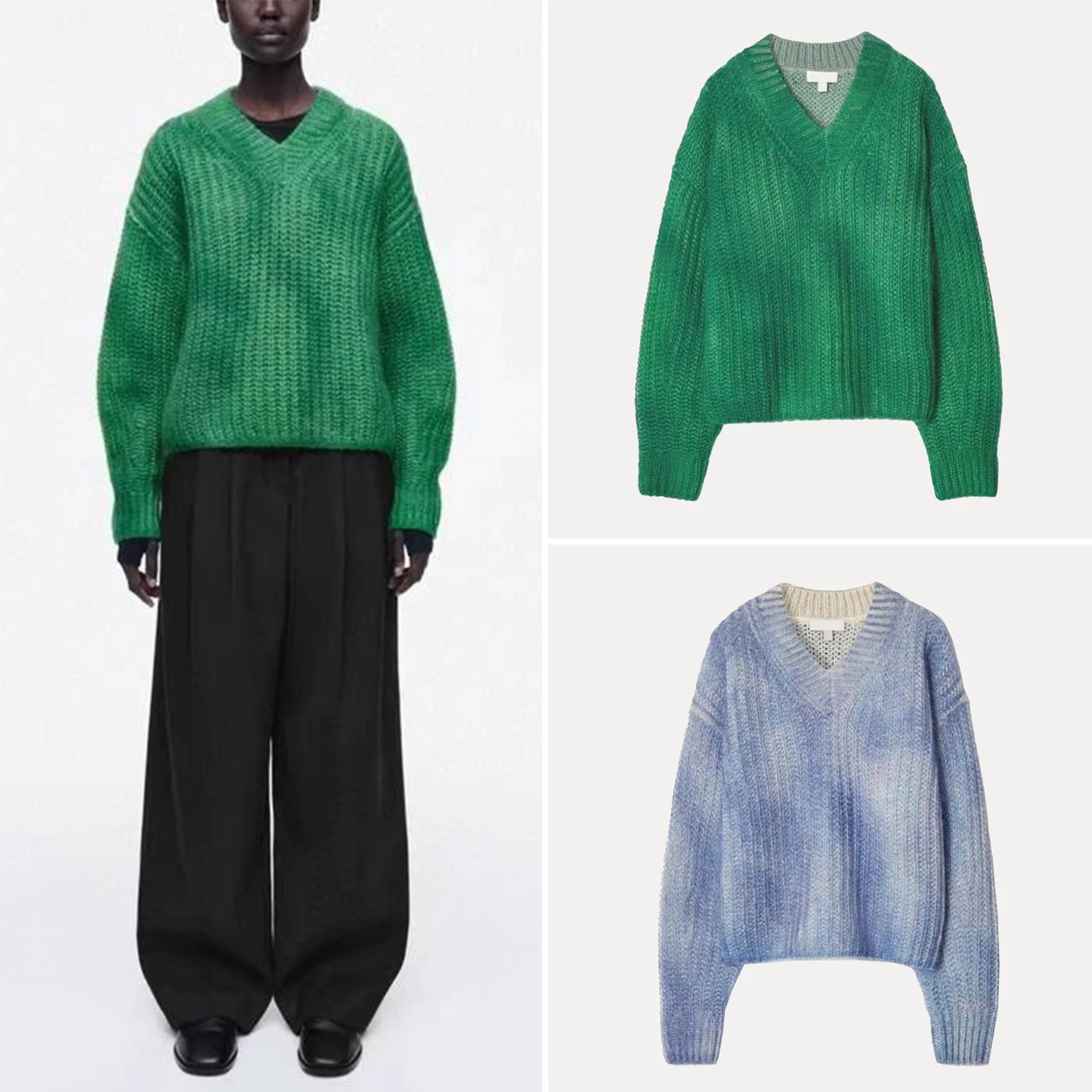 

Женский свитер с эффектом спрея V-Ne, осеннее новое поступление, брендовый удобный вязаный топ Z, европейский Sle Faion