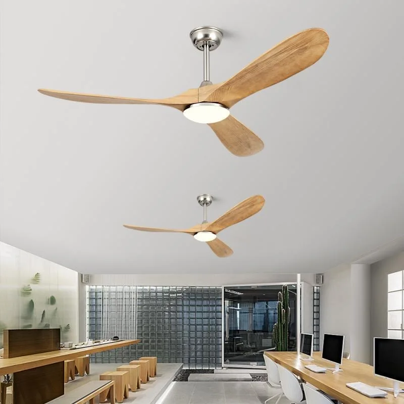 88 Inch Large Ceiling Fan With Remote Control DC Motor Reverse Wood Blades Fans Lighting High Quanlity Design Wooden Fans Light