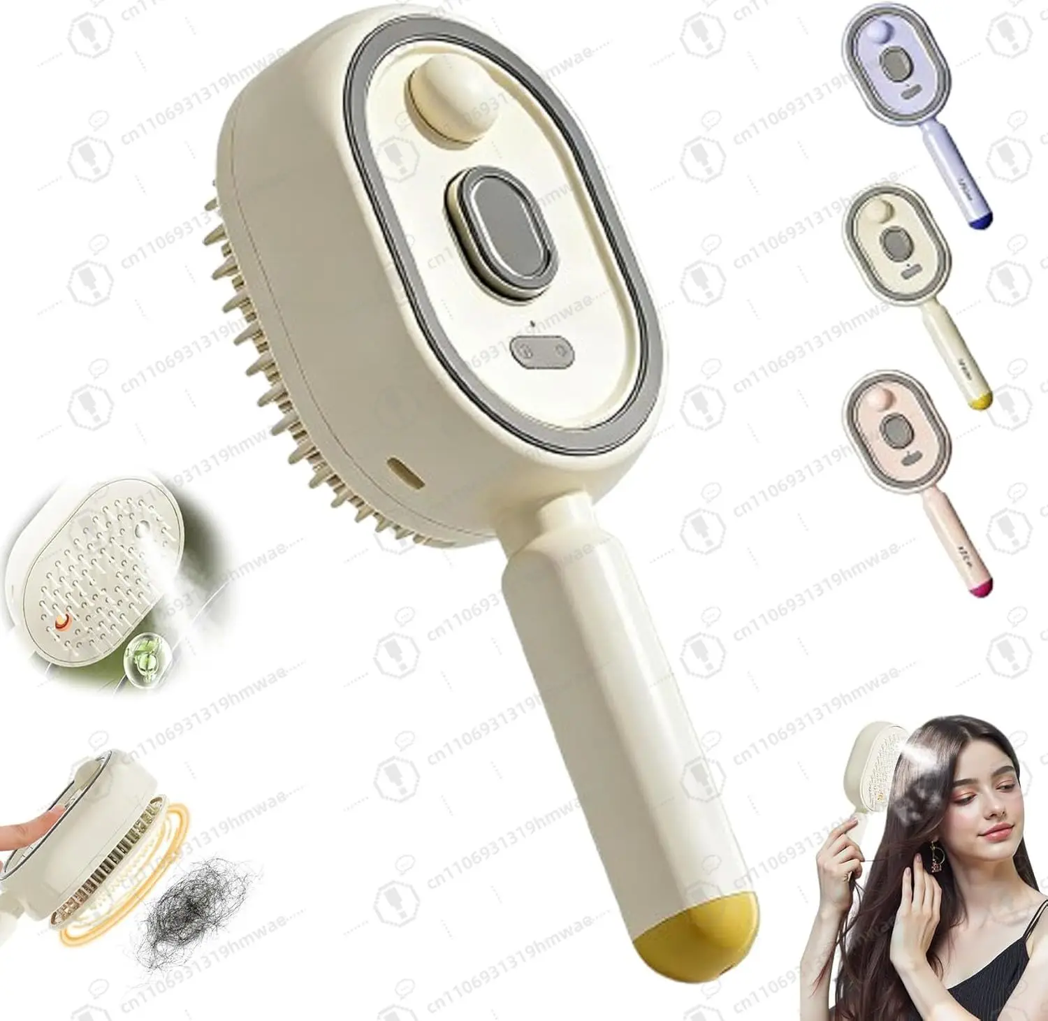 

2026 New Electric Steam Brush,Rechargeable Hair Straightener Brush with Detangling Comb,Portable Cordless Hair Tool