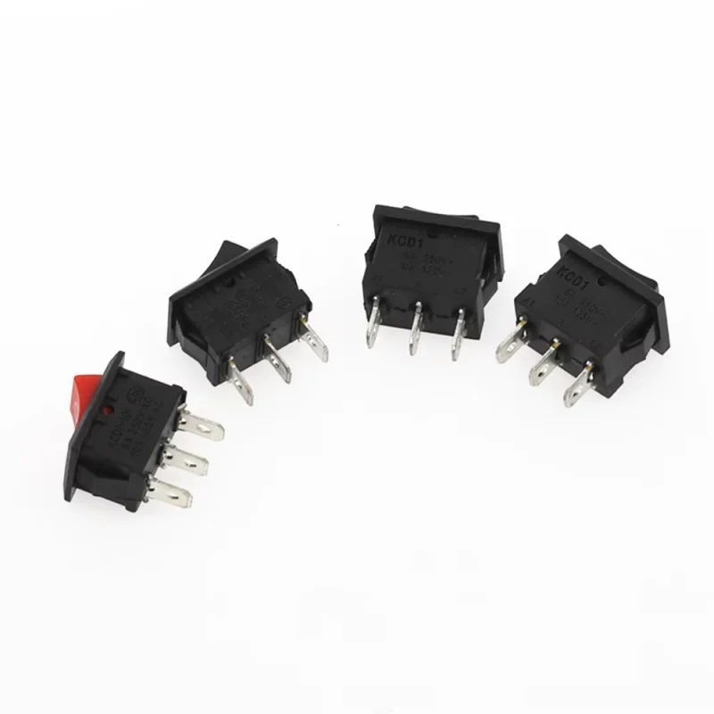 5PCS KCD1 3Pin Boat Car Rocker Switch 6A/10A 250V/125V AC Red Yellow Green Blue black Button Best Price KCD1