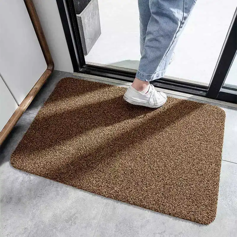 

Polyester Fiber Door Mat Shoe Clean Doormat 40x60cm Durable Waterproof Home Decorative TPR Rubber Anti Slip Floor Carpet Rug