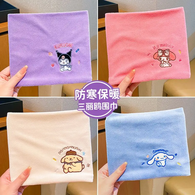 New Cinnamoroll Anime Sanrio Ins Kawaii Children Kuromi Warm Scarf Cute Cartoon My Melody Neck Warmer Windproof Gift Children