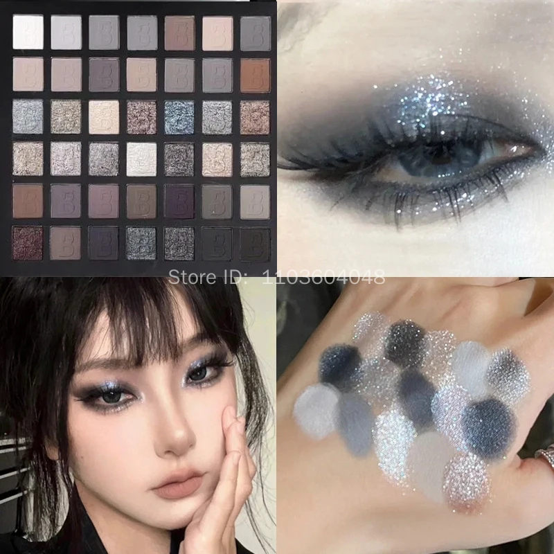 スモークアイシャドウプレート真珠光沢のあるシマーアイシャドウマットグリッター顔料防水長期的なアイメイクアップ 42 色