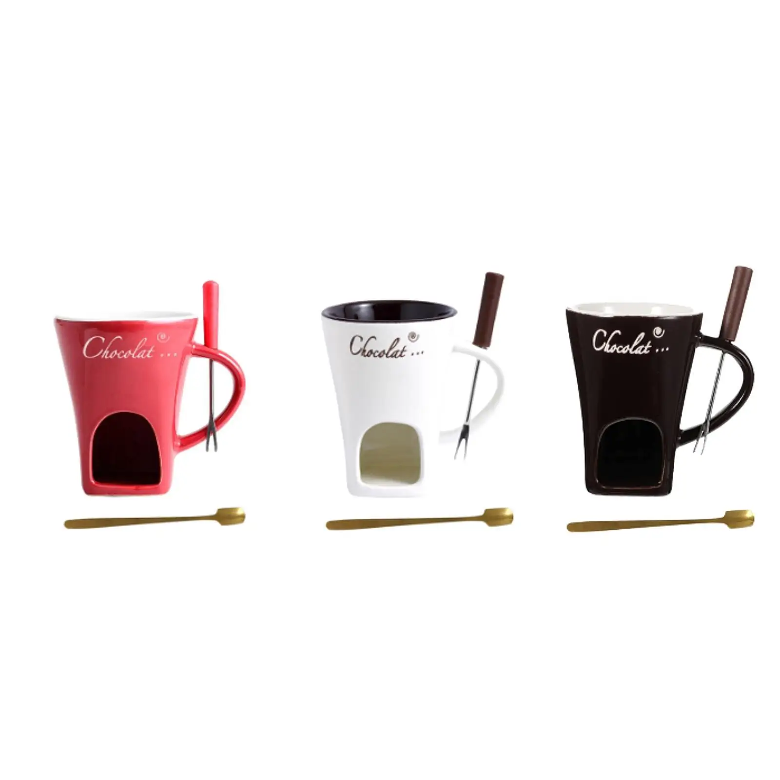 Juego de Ollas para Fondue, Olla de Cerámica para Servir Queso y Chocolate, Olla para Derretir Chocolate para Fiestas, Bodas y Regalos
