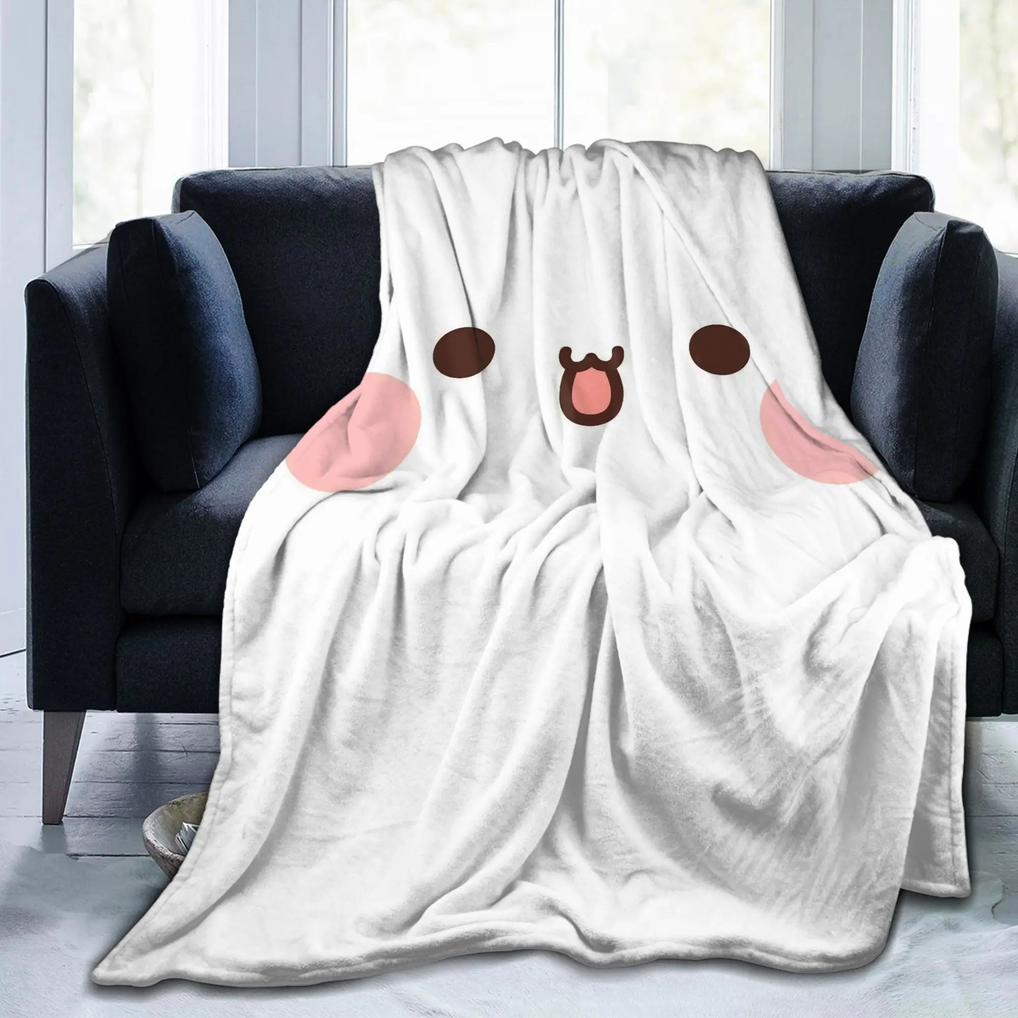 Bubu Dudu Panda Bears Cartoon Flannel Throw Blankets Cute Art for Rug Piece Knitted Blanket Office Portable Multi-function Throw