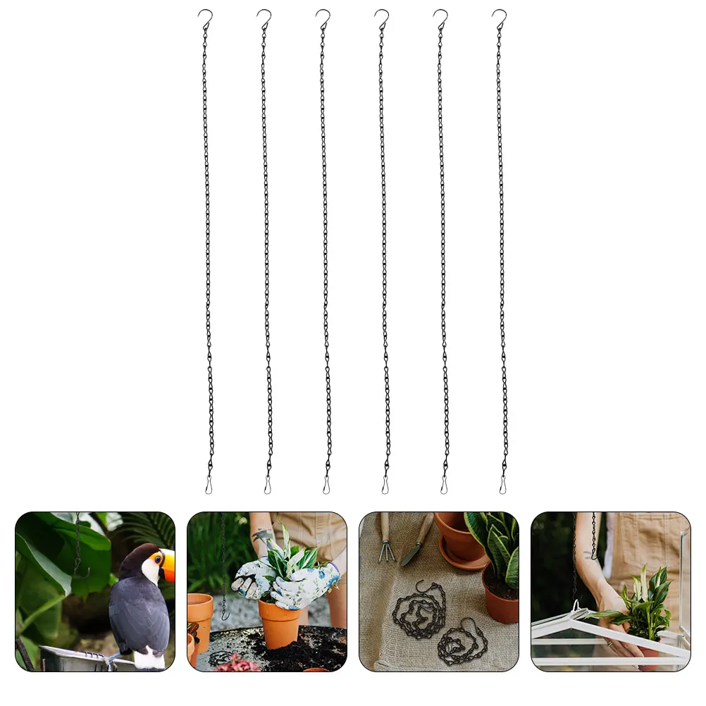 

6pcs Flowerpot Chains Heavy Duty Iron Material Birdcage Garden Tools Plant Hanging For Home Decoration Hanging Basket Flower