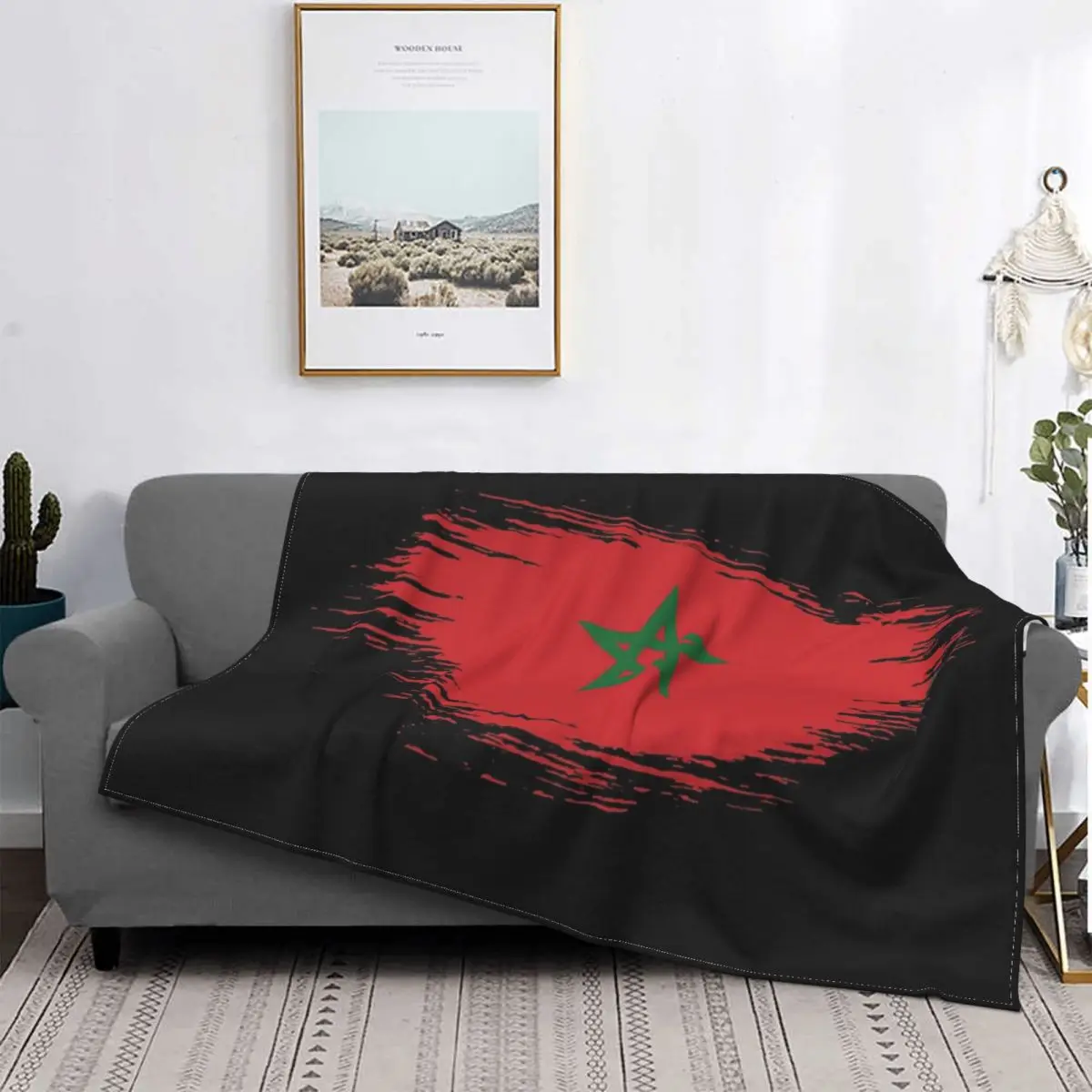 Morocco Plush Blankets Moroccan Flag Awesome Throw Blankets for Home Rug Piece