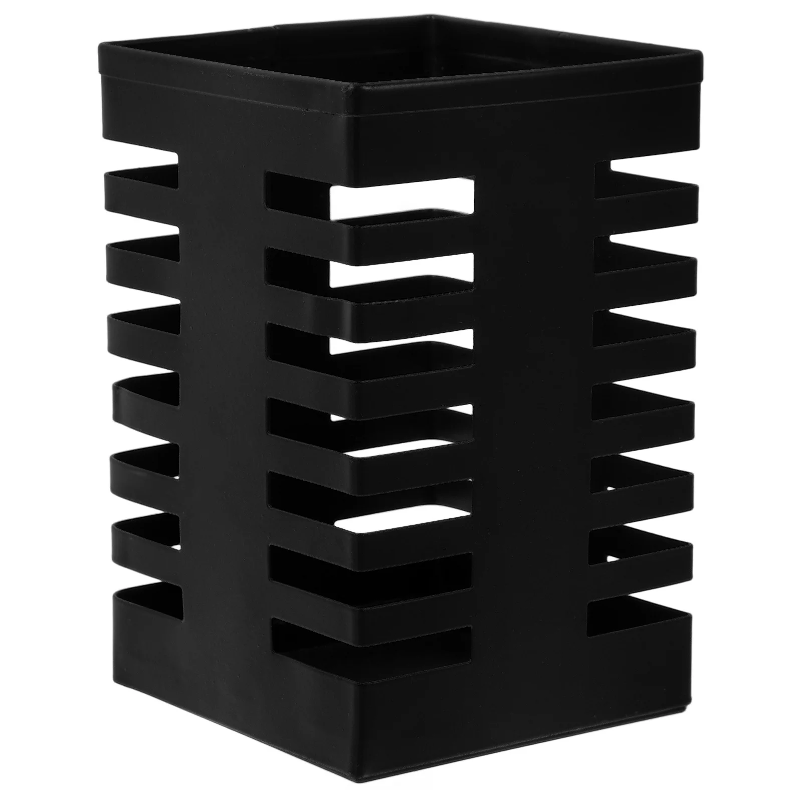 

Square Pen Holder Decorative Cup Office Desk Aesthetic Accessories Brown for Supplies Pencil Case Blending Brush Makeup