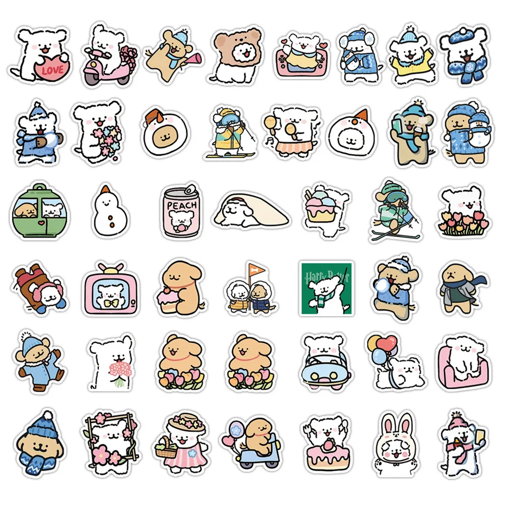 

10/50 шт., милая линия, наклейка с изображением собаки, граффити, украшение «сделай сам», чехол для мобильного телефона, ноутбук, скейтборд, чашка для воды, детская игрушка, подарочная наклейка