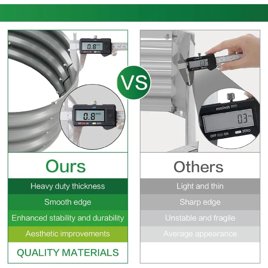 سرير حديقة مرتفع من جاردماكس، صناديق زراعة خفيفة الوزن في الهواء الطلق مع سرير حديقة كبير سهل التجميع للخضروات والفواكه #5