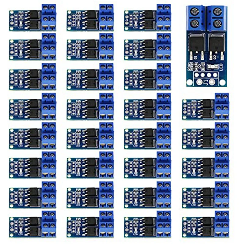 N75R-30PCS MOSFET 드라이브 모듈 모듈 DC 5V-36V 15A(최대 30A) 400W 듀얼 고전력 0-20Khz PWM DC 모터 속도 컨트롤러