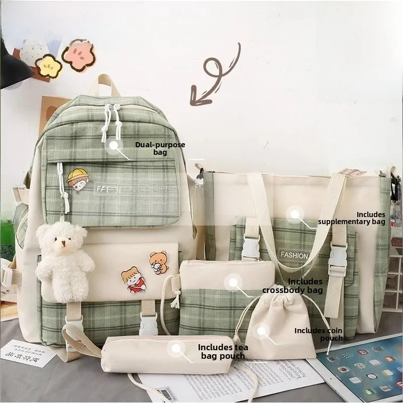 

2026 New Sle Junior High School Girls Bapa Lightweight Spine Protection Double oulder Bag for Primary School Students