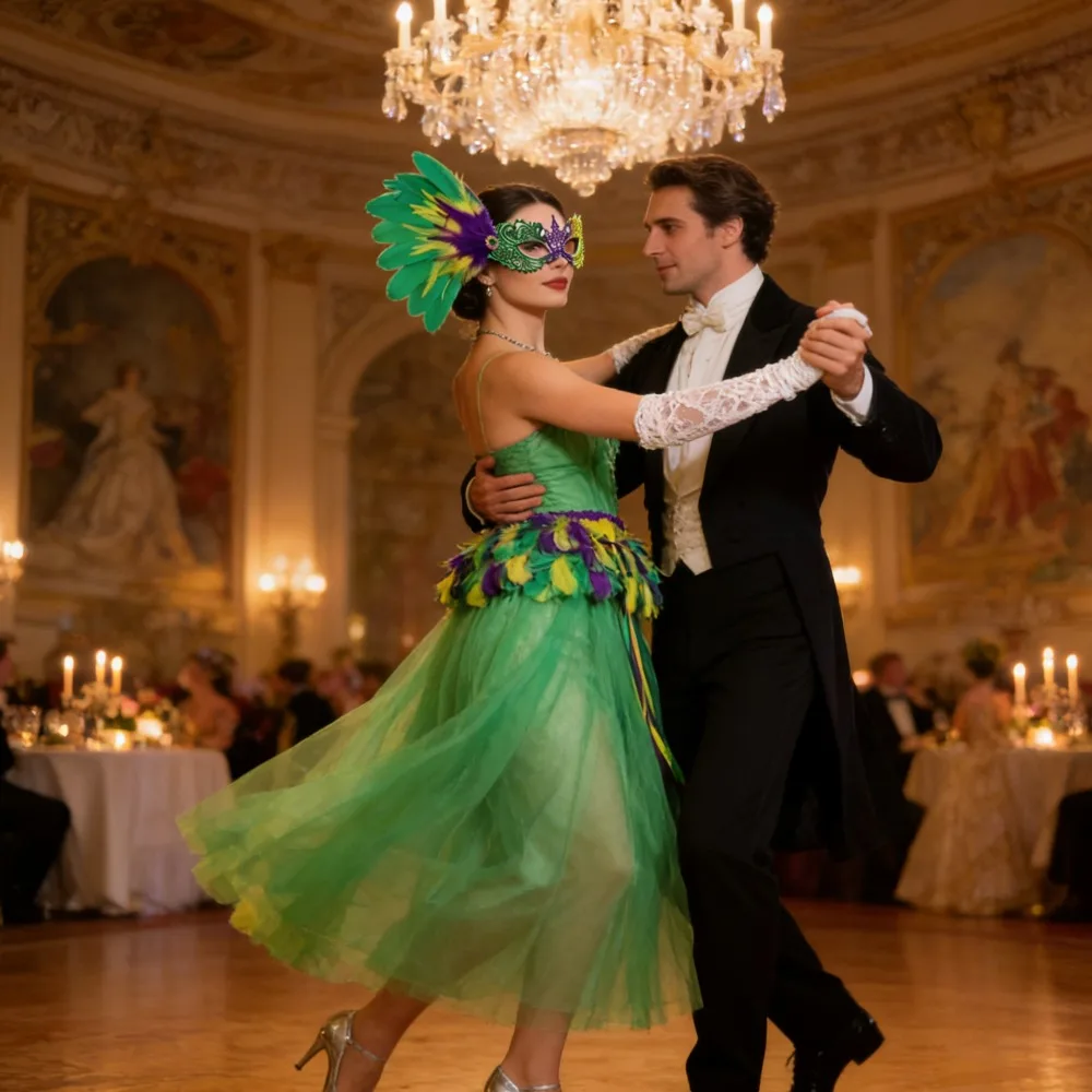 

Festive Feather Cape & Side Flower Set - Halloween Carnival Ball Performance Costume Prop