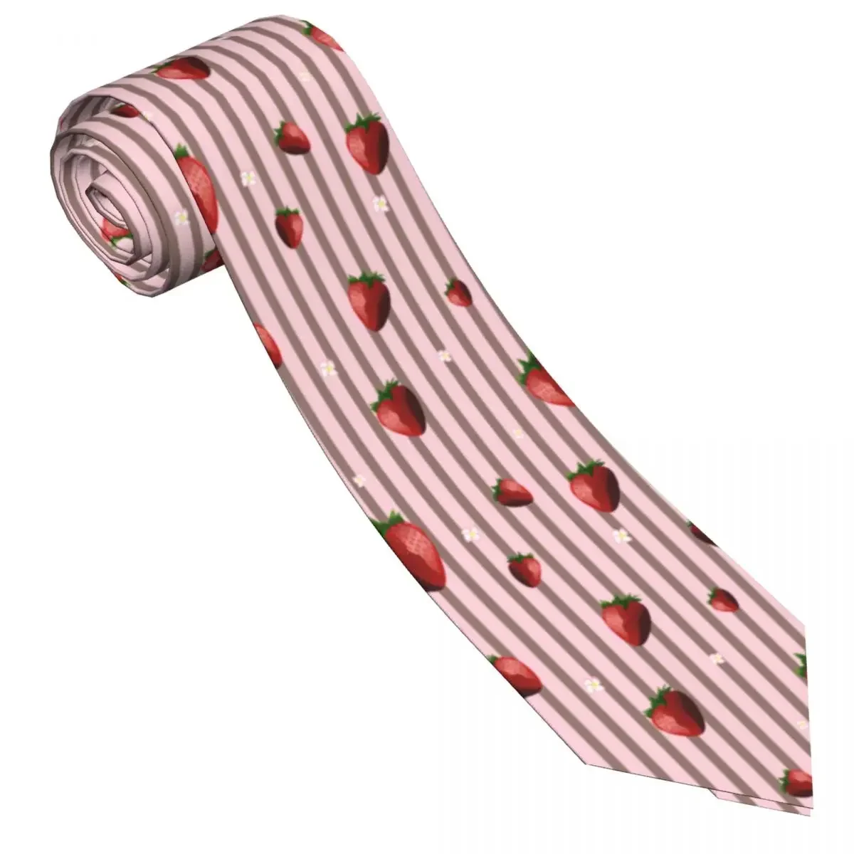 Tie For Men Formal Skinny Neckties Classic Men's Cute Strawberries And Stripes Wedding Tie Gentleman Narrow