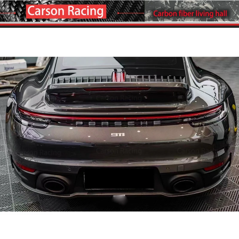 For Porsche 911 992 Dry Carbon Fiber Rear Spoiler Rear Wing Rear Trunk Diffuser Splitters Performance kit Exterior Parts