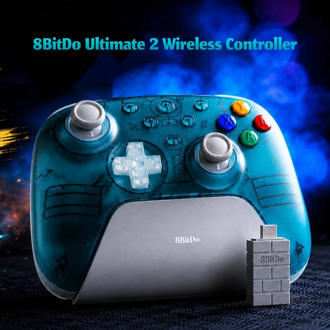 8Bitdo Ultimate 2 Wireless Controller TMR Joystick Hall Effect Gamepad With Charging Dock For Apple/Steam/Android/PC Controller