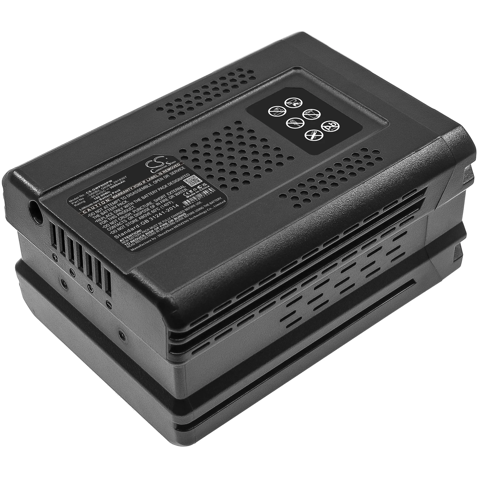 Replacement Battery for GreenWorks GD60AB,GD60LT,Pro 60V 13