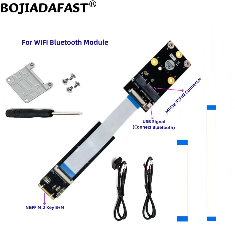 

M.2 NGFF Key B+M Interface To MPCIe Mini PCI-E Adapter + Flexible FPC Cable For Wifi Bluetooth Modules