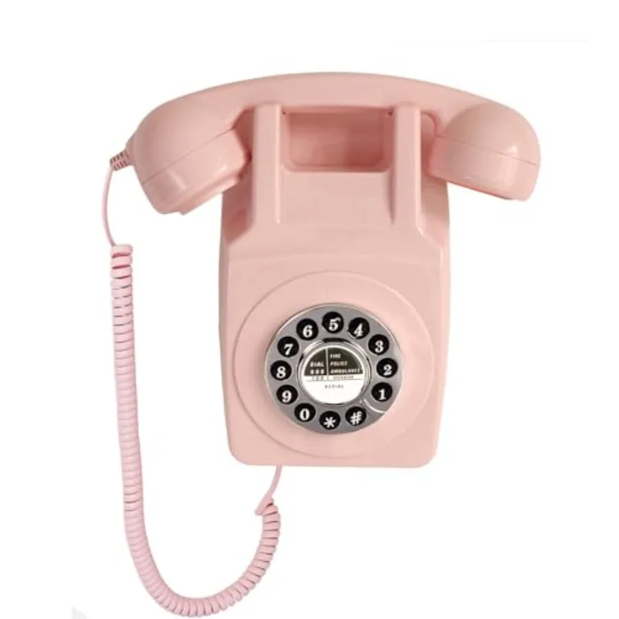

Vintage Wall Telephone Corded Landline Wall Phone for Home Retro Wall-Mounted Trimline Telephone 1960s Single Line Old Fashione