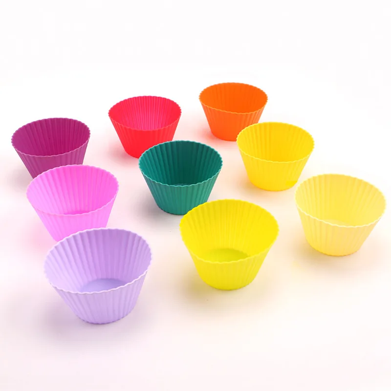 (6pcs) 7cm 9cm Small Big Size Silicone Muffin Cups Cake Molds Baking Cups