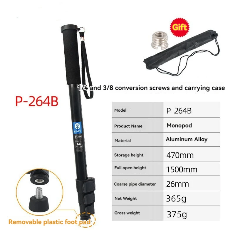 Camera Monopod 5-Section Height Aluminum Monopod Lightweight Portable Cameras Accessories For Nikon Canon Leica