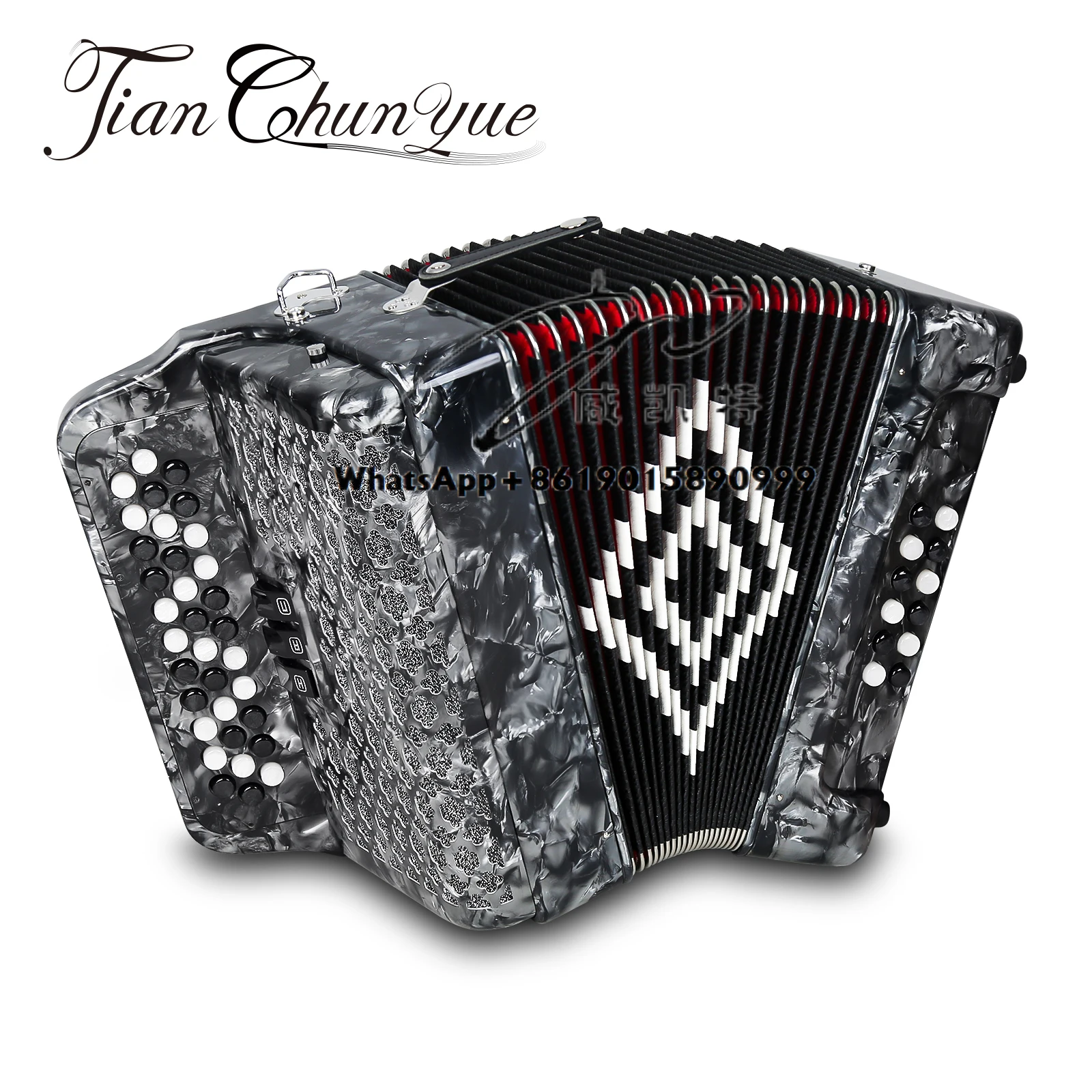 

High Quality New Style Diatonic Button Accordion 34 Key 12 Bass Accordion Educational Instrument for Beginners Adults
