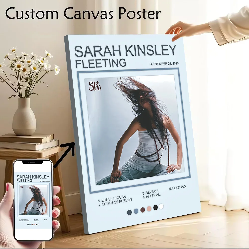 Sarah Kinsley Fleeting Album Art Poster Canvas Wall Art Personalized Print Modern Painting Perfect Gift for Bedroom Decoration