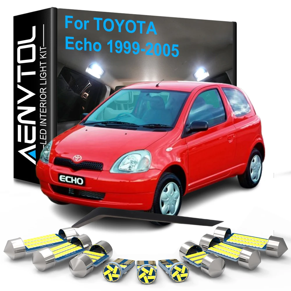 9-teiliges LED-Innenbeleuchtungsset mit Canbus für Toyota Echo 1999-2005, Auto-Innenraum-, Lese-, Kofferraum- und Kennzeichenleuchte