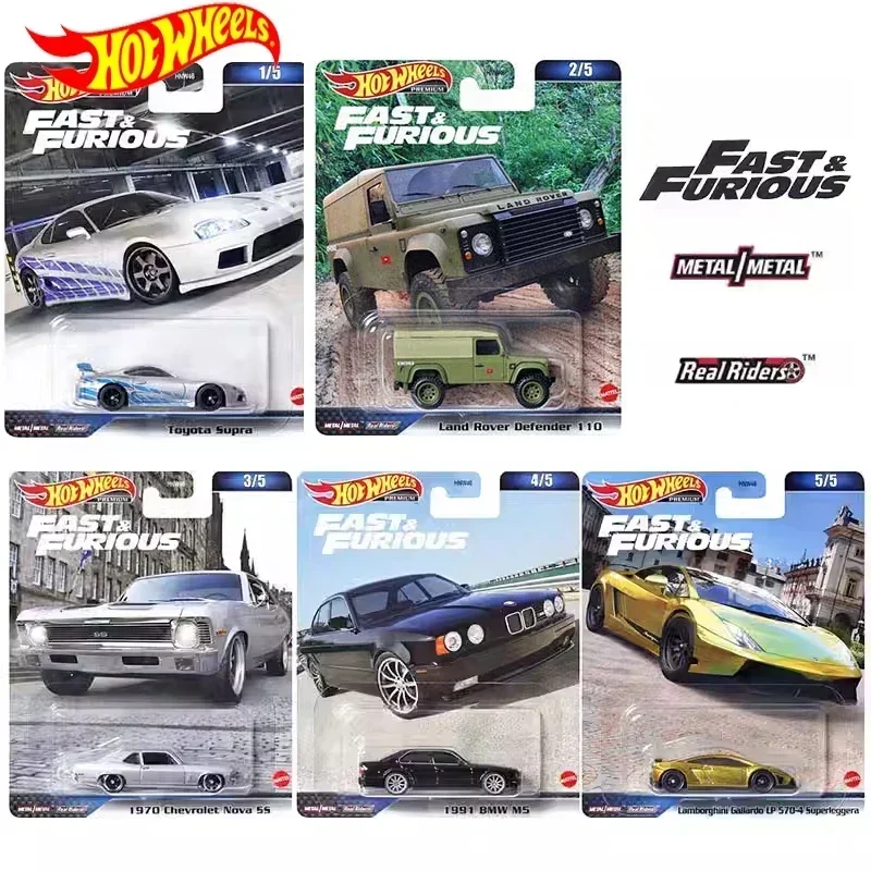 Original Hot Wheels Premium Car Fast & Furious Kid Toys for Boys 1/64 Diecast Toyota Supra 1991 BMW M5 Lamborghini Gallardo Gift