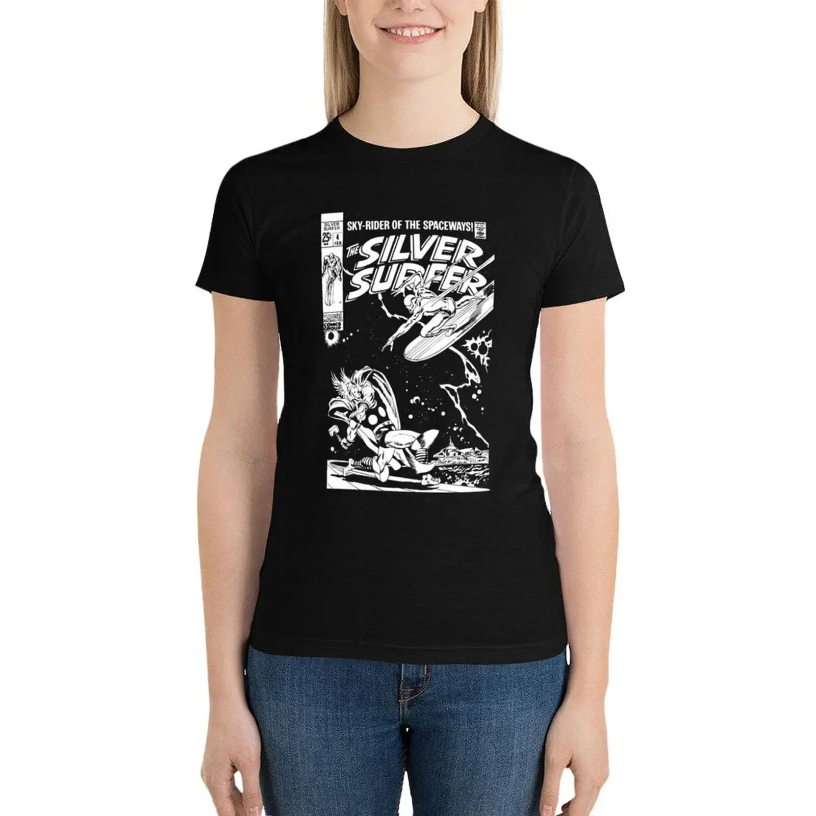 

SILVER SURFER- JOHN BUSCEMA T-Shirt Female clothing plus size tops tees womans clothing