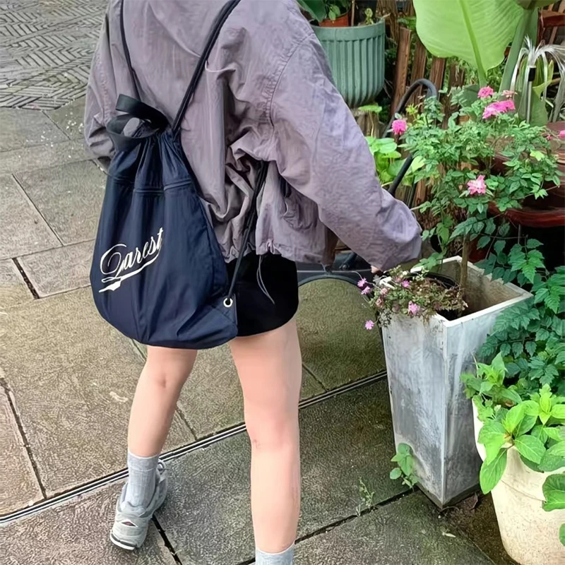 

New Fashion Drawstring Travel Bag Large Capacity Simple Portable Trendy Outdoor Lightweight Backpack