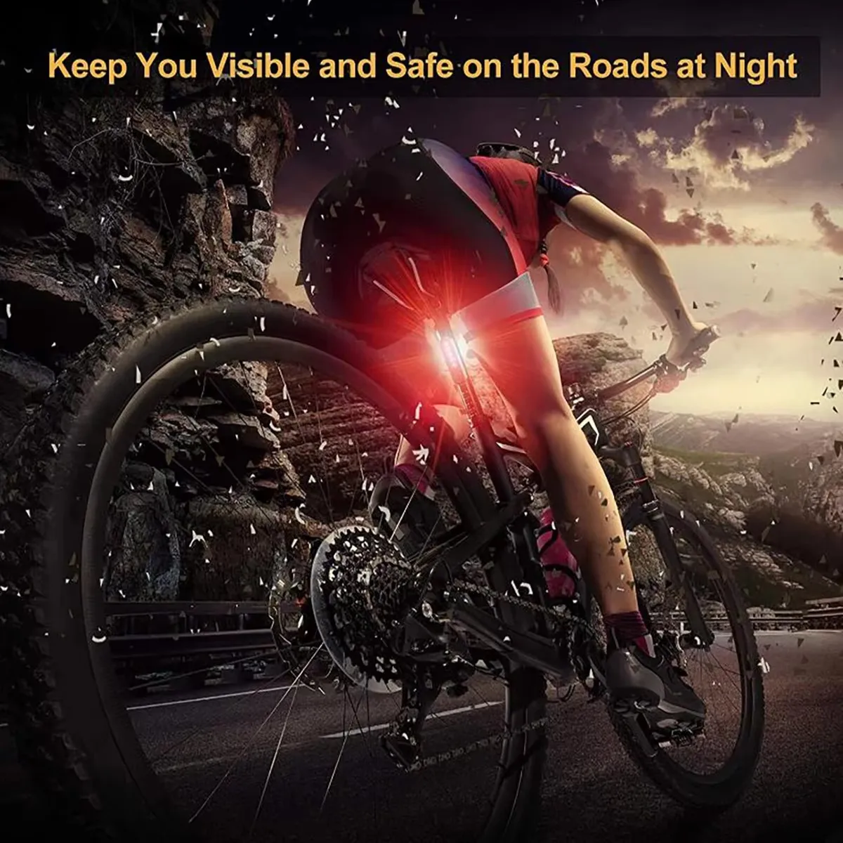 Turn on bike lights LED front USB charging mountain bike headlights flashlight bike scooter image 2