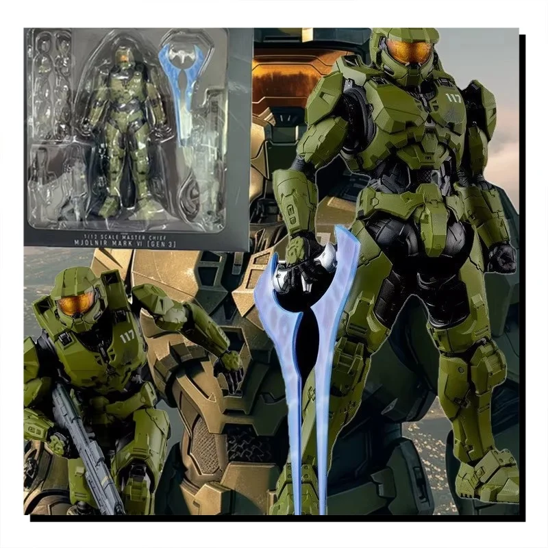 

1/12 Scale Master Chief Mjolnir Mark V1 Assembly Model Kit Action Figures Desktop Ornament Decor Boy Trend Toys Surprise Gift