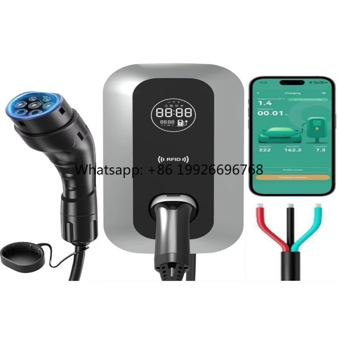 

7kW GBT/Type2/Type1 EV Charger Home and Commercial Use AC Wallbox with APP Control and Screen 32A Rated Current New Condition