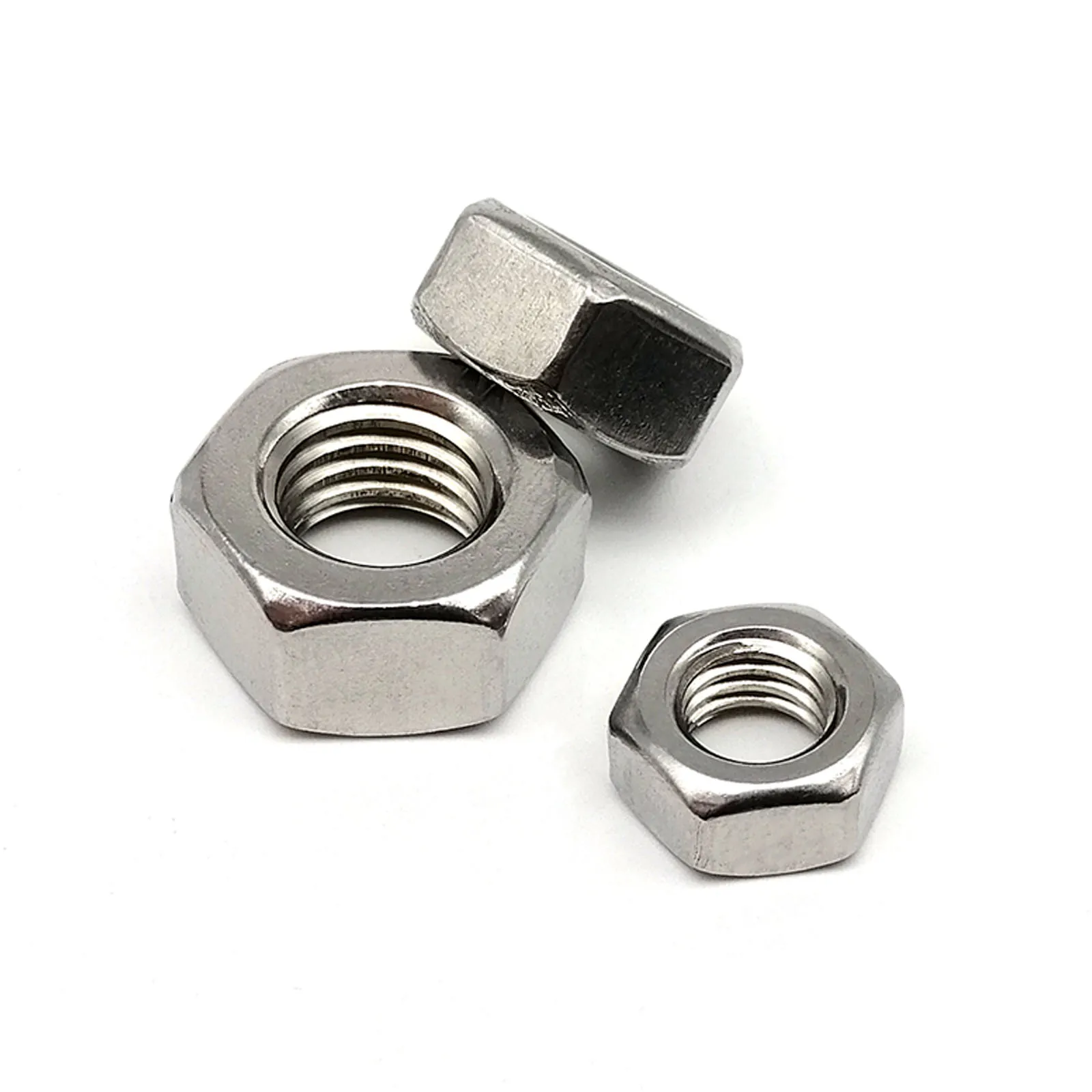 10/25/50/100/200/500pcs M1 M1.2 M1.4 M1.6 M2 M2.5 M3 M3.5 M4 M5 M6 M8 M10 M12 A2 304 Stainless Steel Hex Hexagon Nut