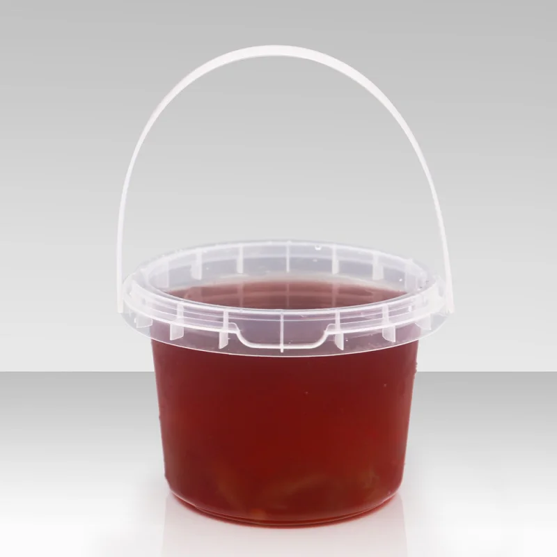 10 00 pezzi.Custom.Vuoto 500ML Secchio di plastica Bottiglia PP Tazza Contenitore di frutta PP Secchio Tazze con coperchio Manico Quadrato Frutta Co