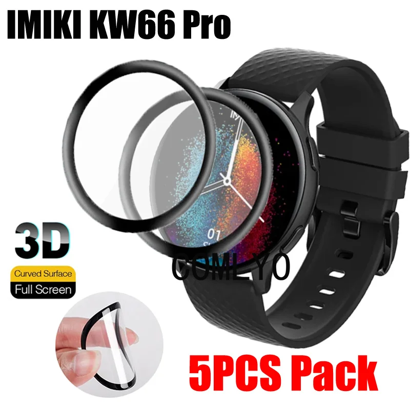 5PCS Pack For IMIKI KW66 Pro Screen Protector Protective Smart watch Full Cover 3D Film Curved Soft Films