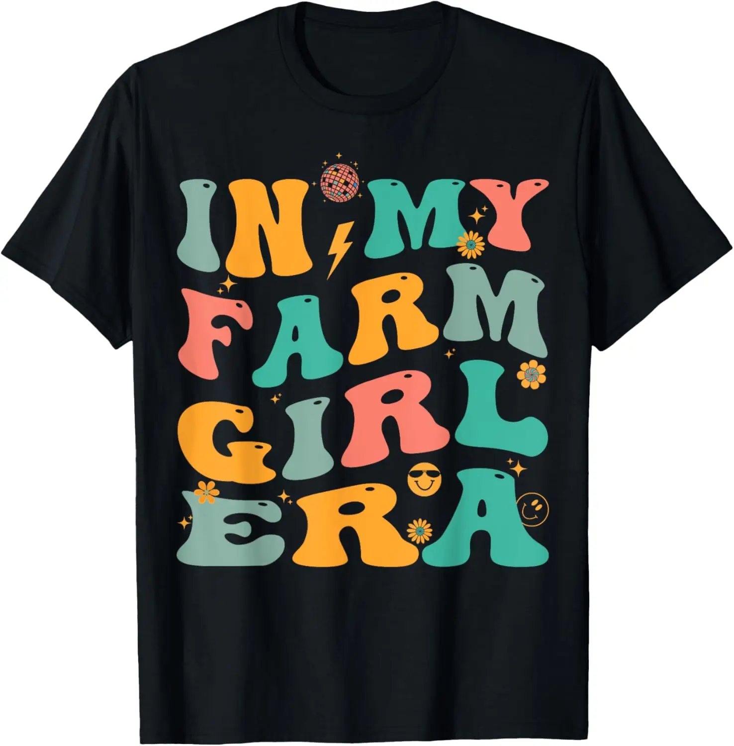 Retro Farm Girl Groovy Country Barn Life T-Shirt