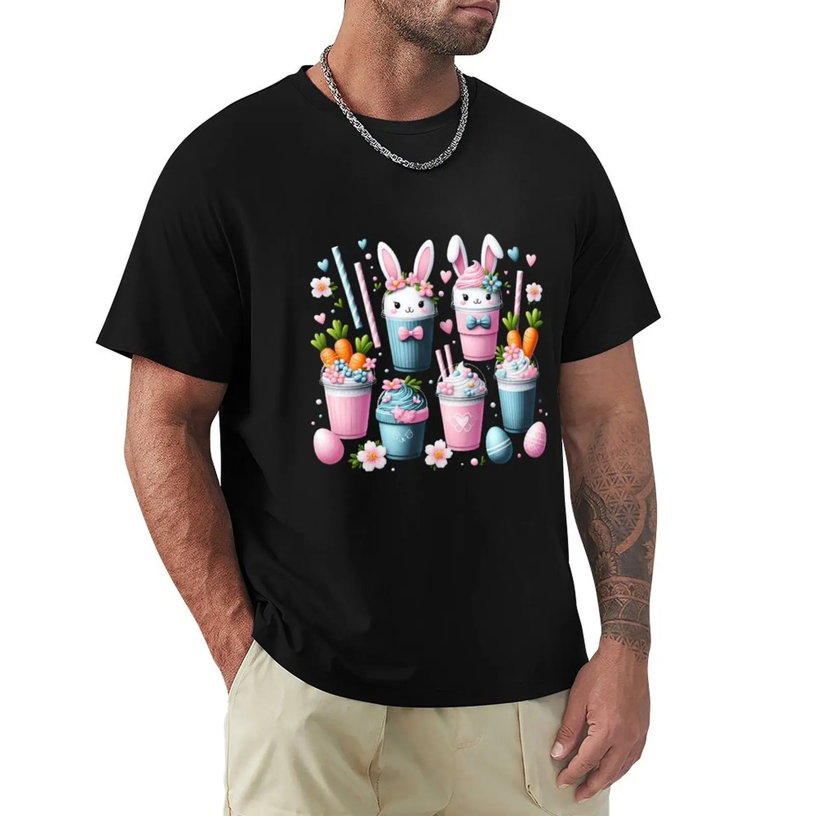 

Cute easter day coffee lover bunny coffee lovers T-shirts T-Shirt anime for a boy black t shirts for men