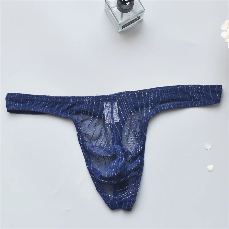 3PCS Men Underwear Shinning Thong G-String Male Low Waist Ultra-Thin Perspective Men's Sexy Thong T-Back Jockstrap