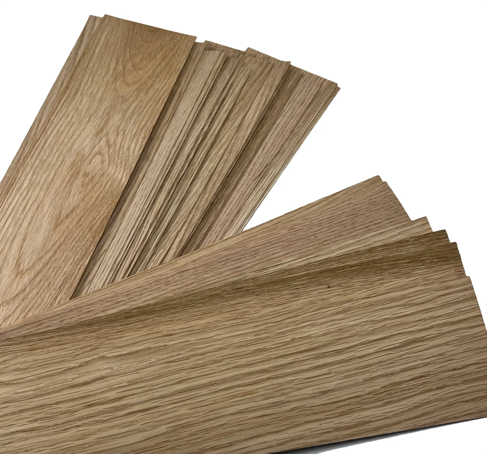 15pcs/lot L:640x110x1mm Natural White Oak Thin Chips Wood  Veneer Sheets