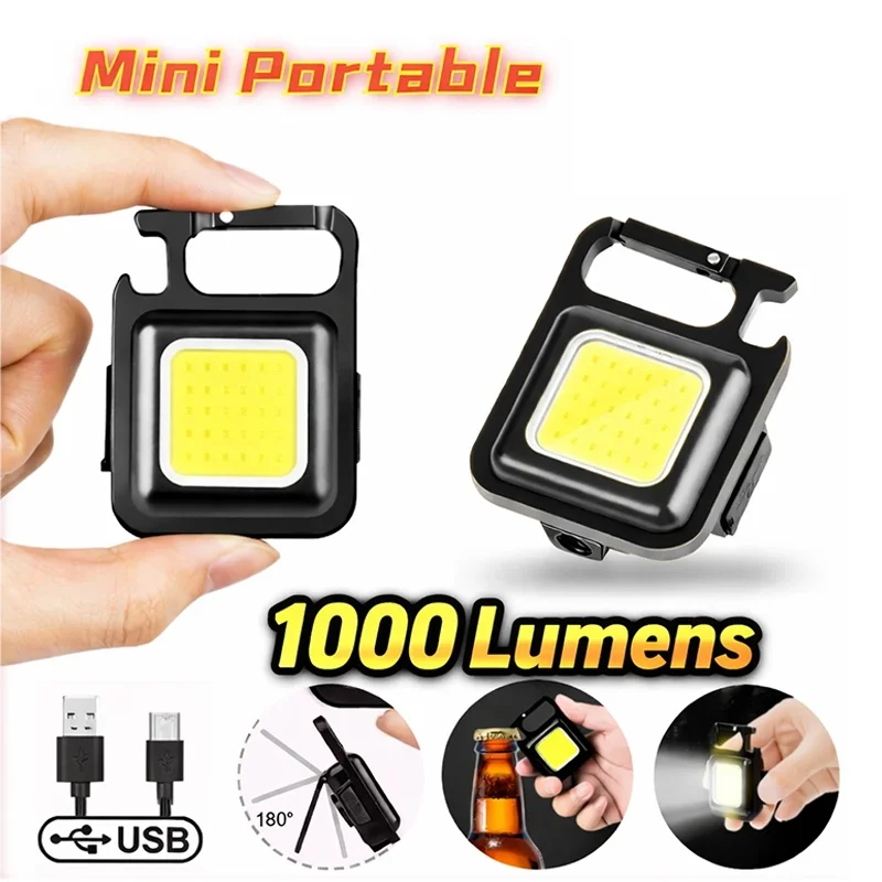 Mini LED Magnetic Flashlight USB C Rechargeable 3 Modes For Outdoor Hiking Fishing Camping Supplies Pocket Work Light Spotlights