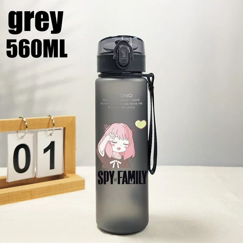 560ML Anime SPY×FAMILY Kawaii Cartoon Anya Print Frosted Sports Water Cup Plastic Cup Space Cup with Lid Birthday Gifts