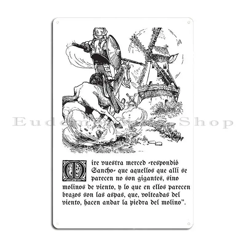 Don Quijote De La Mancha Metal Plaque Customize Designing Designs Cinema Design Tin Sign Poster