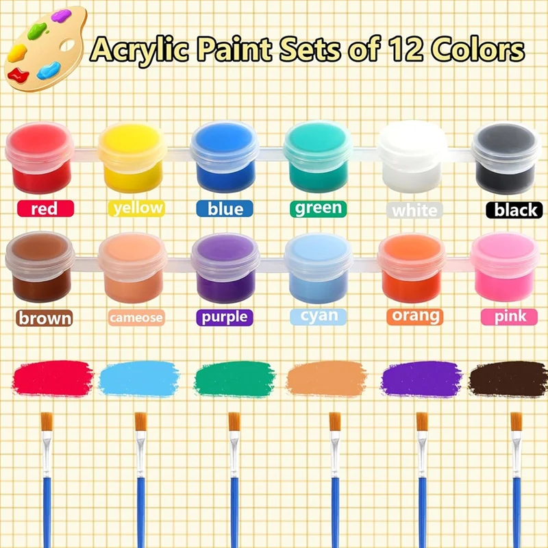 Mini Acrylic Paint Set,Acrylic Paint Strips For Kids & Adults,Kids Paint Set For Home Partyfavors