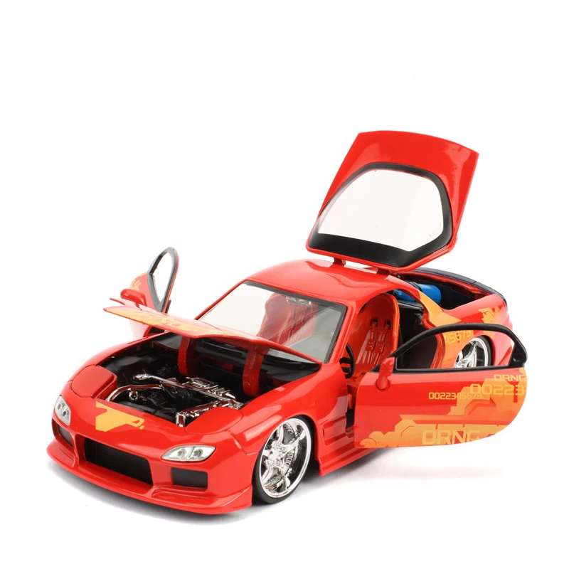 1:24 Mazda RX-7 Metal Modified Sports Car Model Diecasts Alloy Race Car Supercar Model Simulation Collection Childrens Toys Gift