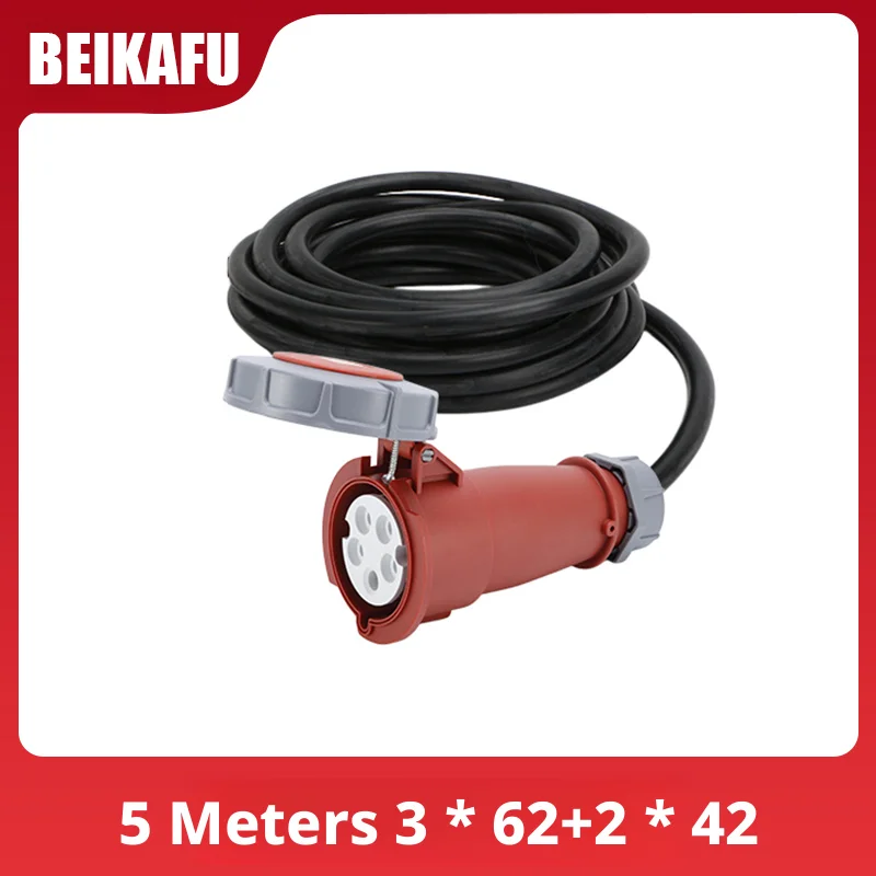 

IP67five-core Industrial Plug Connector Male-female Docking Extension Line 5P 16A/32A PDU Power Cord for Computer Room