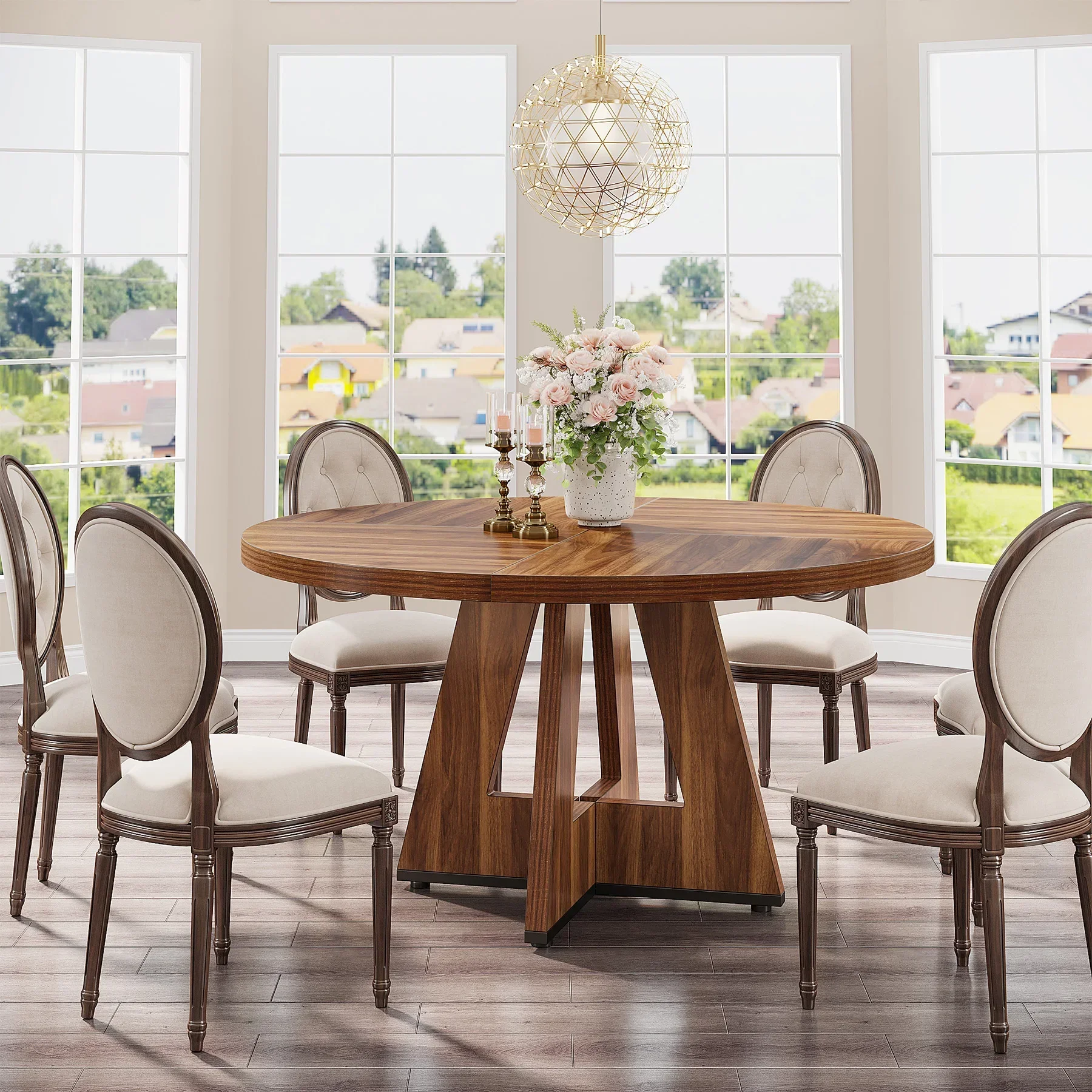 Dinning Room Furniture Decorations Table Kitchen Big Round Dinner Table