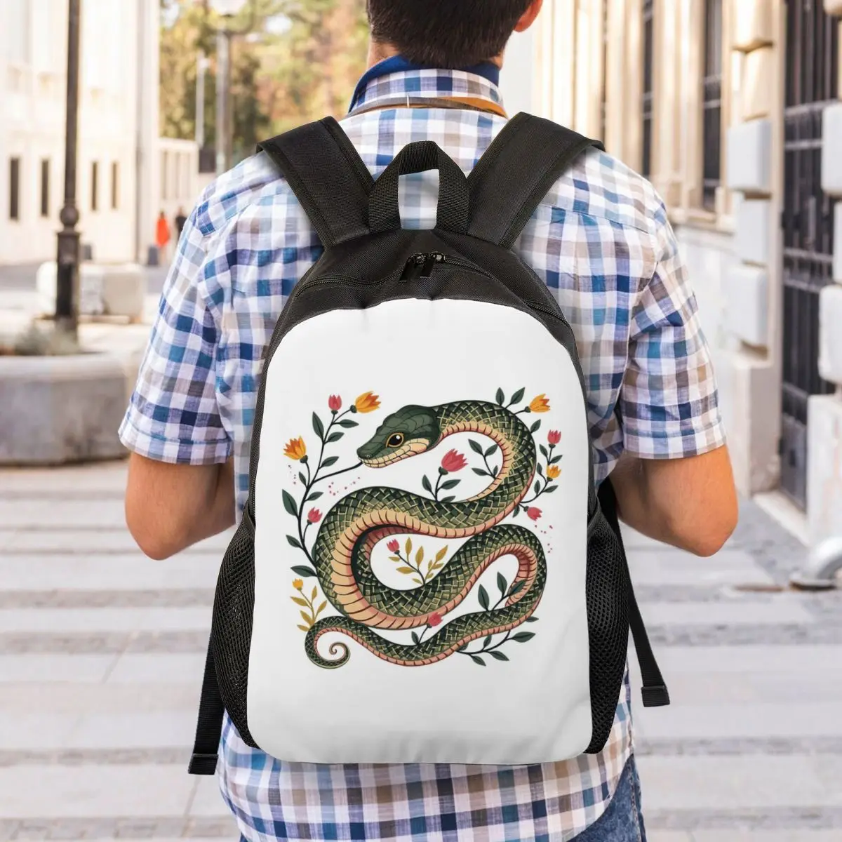 Botanical Serpent Nature Inspired Backpack Student Boys Girls BookBag School Bag Computer Shoulder Bags