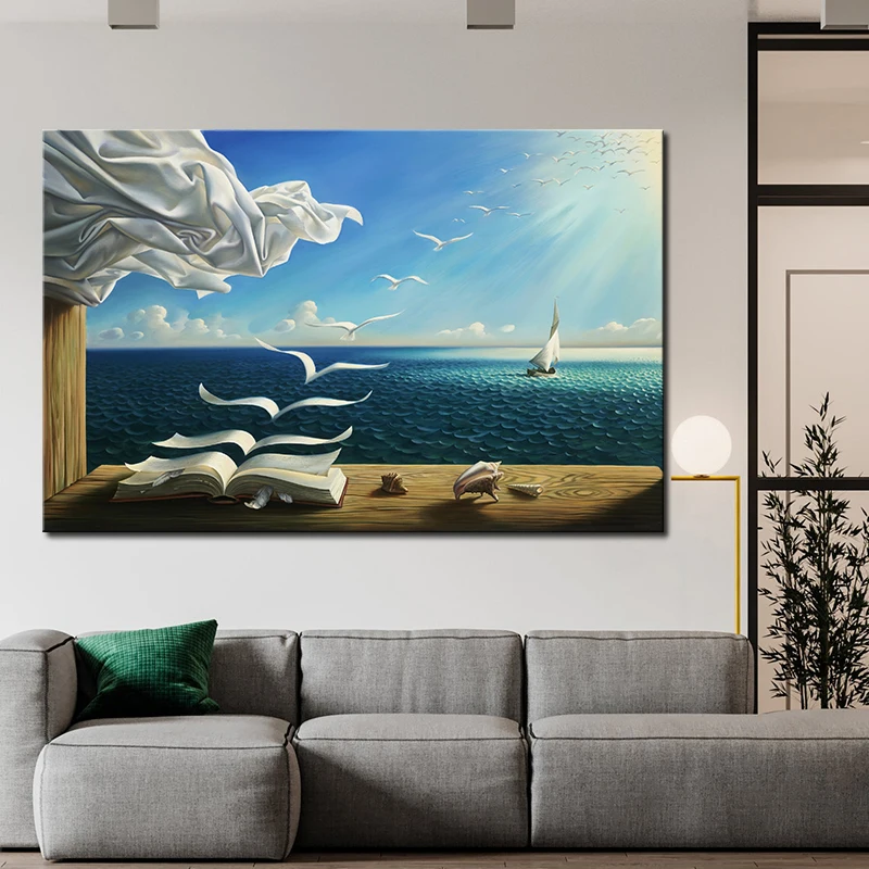 

Surrealism Landscape Canvas Painting,Abstract Posters and Prints,Wall Art Pictures for Modern Living Room,Office,Home Decoration